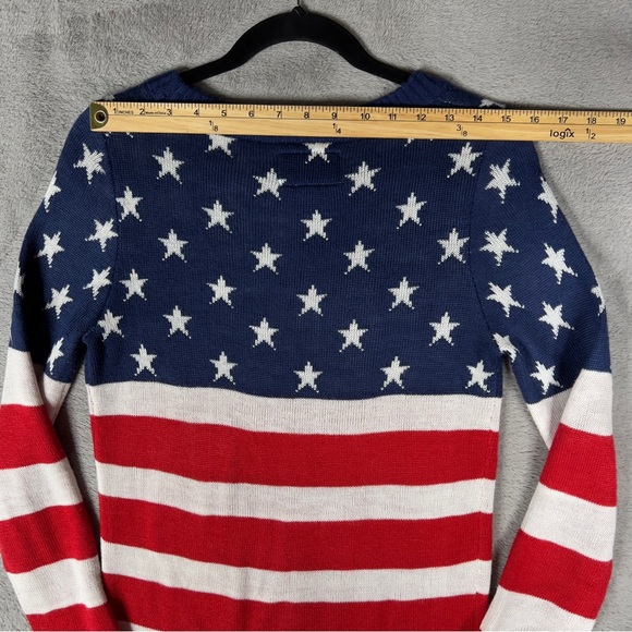 Tipsy Elves American Flag Sweater Women's Small Patriotic Stars And Stripes - Picture 10 of 11